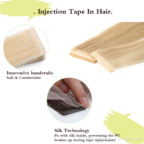 Natural Skin Weft Double Drawn Invisible Human Tape Hair Extension European Remy Hair Hand Tied Tape in Hair